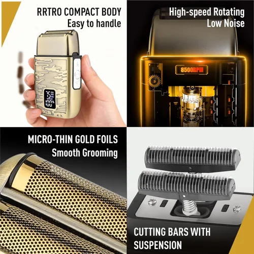 Miniatura 4 de Afeitadoras de aluminio para hombre, recortadoras de barba para hombres profesionales, afeitadoras eléctricas para hombres, afeitadora de bigote