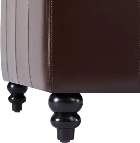 Miniatura 6 de HUIMO Otomana cuadrada de cuero para almacenamiento, mesa de centro otomana con almacenamiento para sala de estar (marrón)