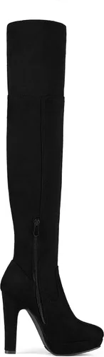 Miniatura 2 de Dream Pairs - Botas elásticas por encima de la rodilla para mujer con tacón grueso y plataforma