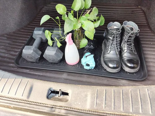 Miniatura 4 de Paquete de 2 alfombrillas de bandeja multifuncionales grandes lavables para interiores o exteriores para zapatos, botas, plantas, macetas, latas