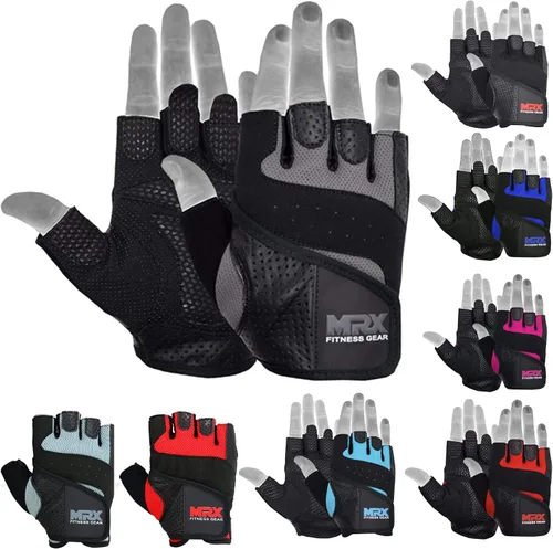 Miniatura 14 de MRX Guantes de levantamiento de pesas Pro Series Gym Fitness Entrenamiento Culturismo Guantes Tamaños