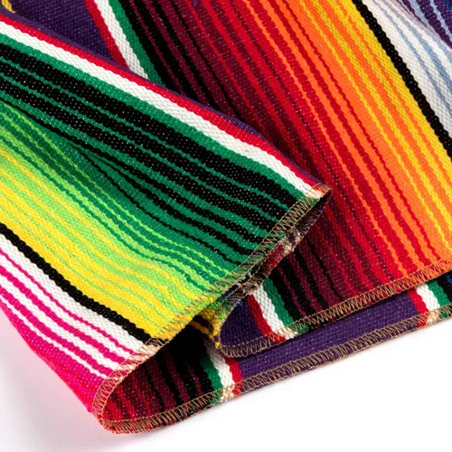 Miniatura 6 de Camino de mesa mexicano, paquete de 12 unidades, 14 x 84 pulgadas, decoración de fiesta temática mexicana para fiesta del Cinco de Mayo, Serape