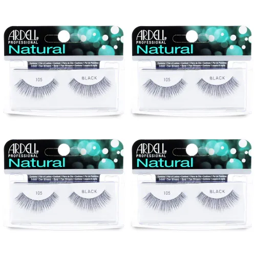 Miniatura 20 de Ardell Pestañas postizas Demi 101 – Negro, volumen completo, tira redondeada pestañas finas para un aspecto natural, paquete de 4