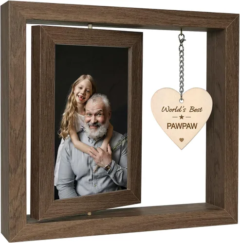 Miniatura 13 de EYITUPC Un nieto es alguien que alcanza tus manos pero toca tu corazón Marco de Fotos Regalos para Abuelos Primerizos, Muestra Dos Fotos de 4x6