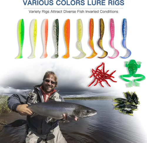 Miniatura 4 de WITOROR Fishing Lures, Tackle Box with Tackle Included, Crankbaits, Spoon, Hooks, Weights & Other Accessories, Fishing Bait Lure Gear Kit Gifts for