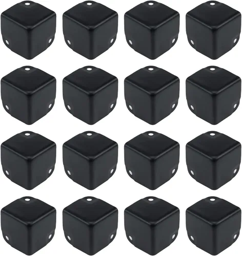 Miniatura 14 de Antrader 24 piezas de caja de esquinas triangulares de metal protector de esquina de gabinete protector de seguridad para decoración de muebles