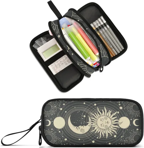 Miniatura 11 de Estuche para lápices de gran capacidad de los años 80 y 90, bolsa para lápices, oficina, escuela, bolsa grande para bolígrafos con almacenamiento