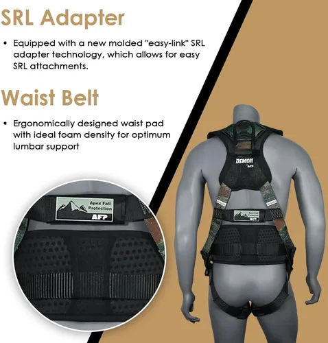 Miniatura 5 de AFP Demon Fall Protection Comfortable Safety Harness (OSHA/ANSI PPE)