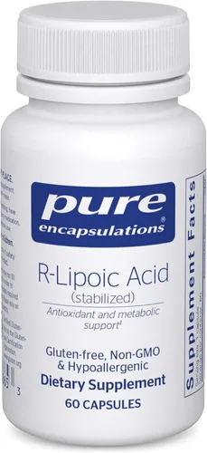 Pure Encapsulations Ácido R-lipoico (estabilizado) | Suplemento hipoalergénico con protección antioxidante mejorada y apoyo metabólico* | 60 cápsulas