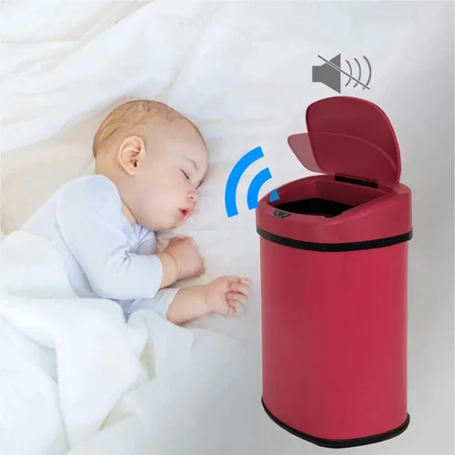 Miniatura 5 de Bote de basura automático de acero inoxidable de 13.2 galones con sistema de control de olores, sensor de movimiento semicircular sin tacto de 50