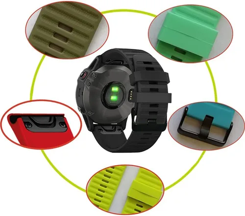 Miniatura 2 de AISPORTS Correa de silicona compatible con Garmin Fenix 7/7 Pro/6/6 Pro/5/5 Plus, correa de reloj de ajuste rápido de 0.866 pulgadas, correa Azul