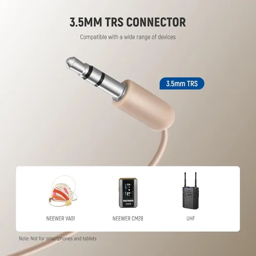 Miniatura 3 de NEEWER Auriculares de micrófono, pista mono para amplificador de voz con cable, conector TRS estándar de 0.138 in para profesores, entrenadores