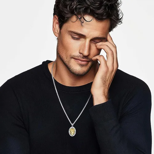 Miniatura 60 de Eusense Saint Necklace Sterling Silver 925 Protection Jewelry for Men Women Patron St Medals Amulet Pendant