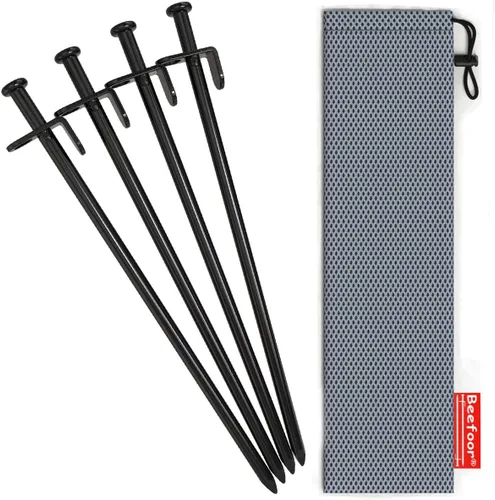 Estacas de tienda de campaña de 12 pulgadas, estacas de campamento resistentes, estacas de acero forjadas irrompibles e inflexibles, disponibles en