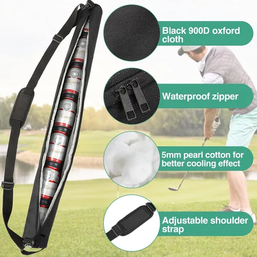 Miniatura 4 de Golf Cooler Beer Sleeve with 6 Ice Pucks - Keep 7 Cans Beer Cold in Your Golfs Bag, Ideal Gifts for Men Golf Bag Accessories