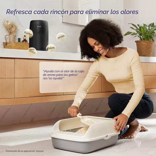 Miniatura 3 de Purificadores de aire LEVOIT para dormitorio y hogar, AHAM VERIFICADO, filtro 3 en 1 con esponja de fragancia para un mejor sueño, filtra humo, Negro