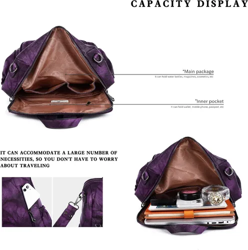 Miniatura 49 de Bolsos mochila monedero de piel sintética para mujer, bolsas con zíper, mochilas de hombro casuales
