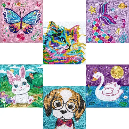 Miniatura 8 de Labeol Kits de arte de diamantes para niños, manualidades para niñas de 6 a 8 a 10 a 12 años, fáciles de hacer tú mismo, creativas calcomanías
