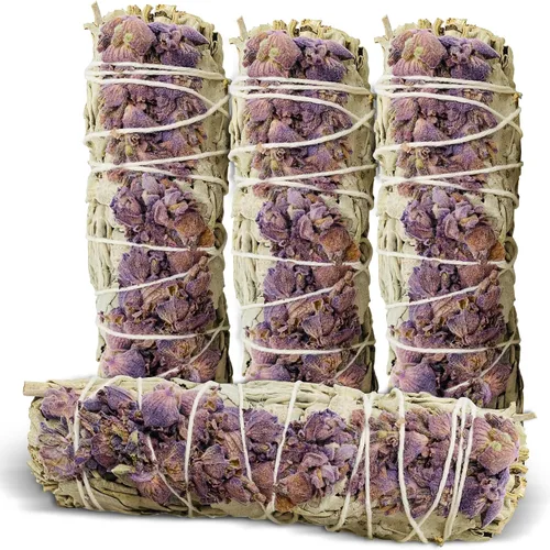 Salvia con lavanda - Palitos de incienso de salvia de Bholi Sage Plus para limpieza de energía negativa, palitos de salvia para limpieza del hogar -
