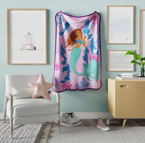 Miniatura 2 de Disney Princess Ariel La Sirenita - Ropa de cama para niños, de película de acción en vivo, súper suave, manta de microfibra de felpa, 46 x 60