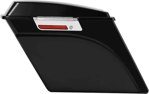 Miniatura 2 de XFMT Alforjas Extendidas Negras Brillantes de 5 Pulgadas con Tapas, Llaves del Pestillo para Harley Touring FLH FLT Electra Glide Road King Ultra