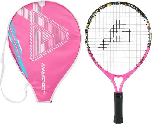 AMA SPORT Raqueta de tenis para niños pequeños, kit de iniciación de raqueta de tenis de 17 a 25 pulgadas para niñas y niños con bolsa de nailon
