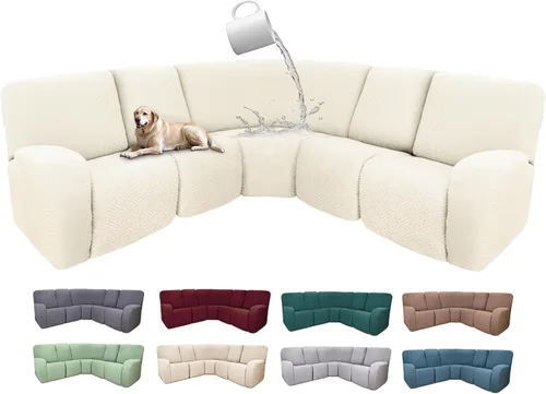 Miniatura 39 de Fundas de sofá reclinable seccional 100% impermeables para sofá reclinable en forma de L, funda de sofá modular de esquina en forma de L, fundas