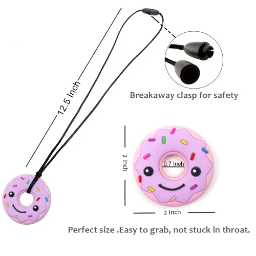 Miniatura 4 de Maberry - Collar sensorial masticable para niños y adultos, juguetes masticables de silicona para autismo, ansiedad, TDAH, SPD o necesidades