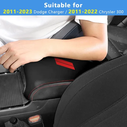 Miniatura 4 de Funda para reposabrazos de consola central adecuada para Dodge Charger 2011-2023, para Chrysler 300 2011-2022 de cuero antiarañazos, protector