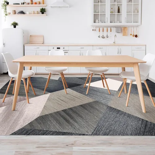 Miniatura 3 de HOMFINE Alfombra de Área Moderna Lavable - Alfombras de Estilo Geométrico 8x10 para Sala de Estar, Dormitorio, Alfombra Lavable a Máquina Suave Verde