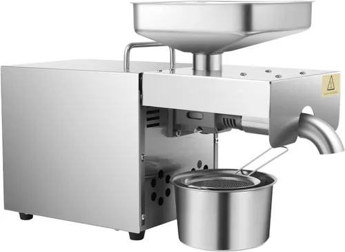 Máquina de prensa de aceite de 610 W, máquina de prensado de aceite frío y caliente, control inteligente de 80 rpm, extractor de aceite