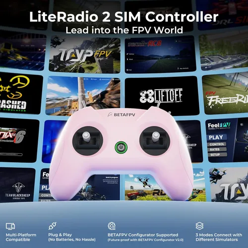Miniatura 2 de BETAFPV LiteRadio 2 SIM Drone Simulador de Vuelo Controlador para FPV Entrenamiento de Pilotos Principiantes, Compatible con la mayoría