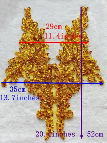 Miniatura 4 de Apliques de encaje hechos a mano con diamantes de imitación para coser en cuentas, parches de lentejuelas, accesorios para ropa de vestir de niña