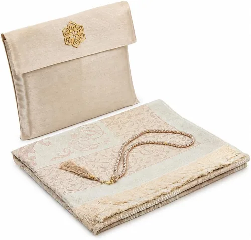 Miniatura 11 de ihvan online Alfombra de oración musulmana con 99 cuentas Tasbih y bolsa de viaje, tafetán suave sajadah, ligero y plegable, tapete de oración Negro