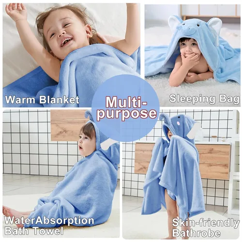 Miniatura 5 de ROMASA Toalla de Baño para Bebé con Capucha Ultra Suave y Absorbente Albornoz para Niños Pequeños Manta para Recién Nacidos Regalos de Baby Shower