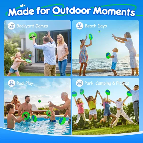 Miniatura 7 de Juego de pelota para lanzar y atrapar, juego de bolas adhesivas mejoradas para niños y niños pequeños, resistente y resistente al agua, juguete