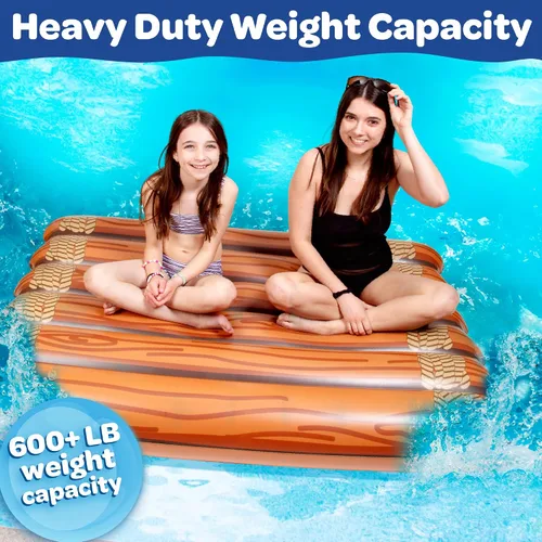 Miniatura 3 de Flotador inflable gigante para piscina para varias personas, capacidad de peso de más de 600 libras, 5 pies de largo, resistente, 4 veces más grueso