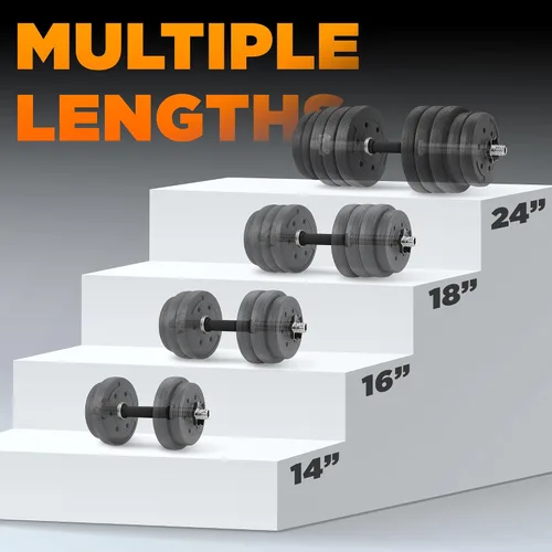 Miniatura 4 de Yes4All Threaded Dumbbell Handles, Adjustable Dumbbell Bar Pair, 14/16/18/24-Inch Sizes, Fits 1" or 1.15" Plates, Non-Slip Grip, Secure Star-Lock