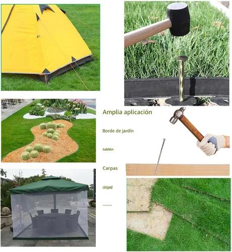 Miniatura 5 de Estacas de césped artificial de metal galvanizado en espiral para paisajismo falso, 35 unidades, para exteriores, resistentes, seguridad resistente
