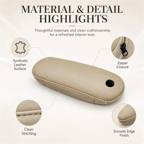 Miniatura 3 de Priprilod 2 fundas de cuero para reposabrazos de repuesto, color beige tostado, compatibles con Lexus RX 300 330 350 2003 2004 2005 2006 2007 2008