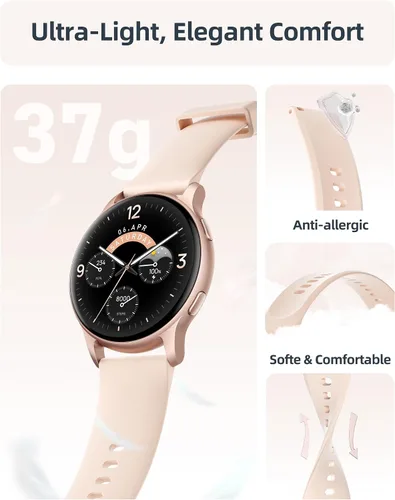 Miniatura 6 de Parsonver Reloj inteligente de natación (respuesta/hacer llamadas), reloj impermeable de 5 ATM para mujer, pantalla HD con más de 100 modos Oro rosa
