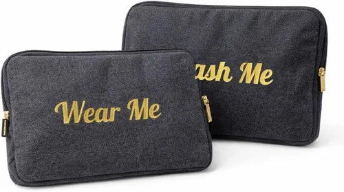 Travel Fanatics Wear Me Wash Me - Bolsa organizadora de ropa sucia y limpia de 2 caras para maleta, equipaje de mano y viajes