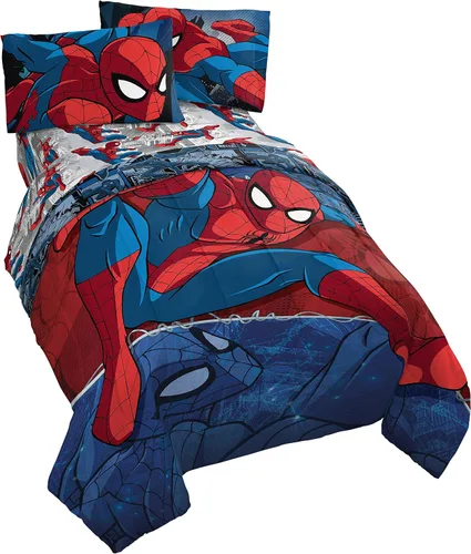 Sábanas Jay Franco, juego completo para camas de tamaño individual y matrimonial, con personajes infantiles Multi - Spiderman