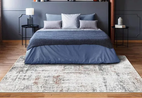 Miniatura 5 de Tapete pequeño: 3 x 5 pies, para sala, dormitorio o cocina, lavable a máquina, antideslizante y duradero, moderno y abstracto, para entrada, Marrón