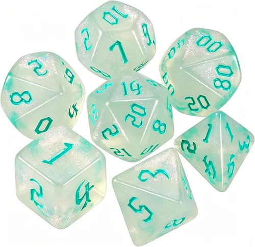 Miniatura 13 de QMAY DND Juego de Dados - 7 Piezas de Dados Poliédricos con Bolsa de Dados D&D para Mazmorras y Dragones, RPG, MTG, Juegos de Rol
