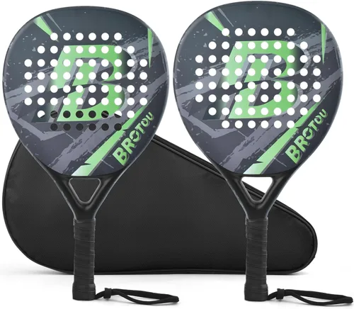 Miniatura 8 de BROTOU Padel Tennis Racket Carbon Fiber Surface with EVA Memory Foam Core with Carry Bag