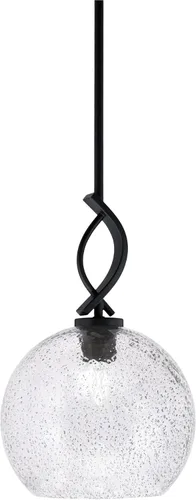 Miniatura 97 de Toltec Lighting Cavella Stem Colgado Mini colgante, acabado grafito, vidrio de muselina blanca de 4 pulgadas