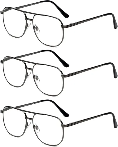 Miniatura 9 de Calabria 1106 - Lentes de lectura de metal con bloqueo de luz azul o lente transparente, para hombres y mujeres, diseño elegante, lectores