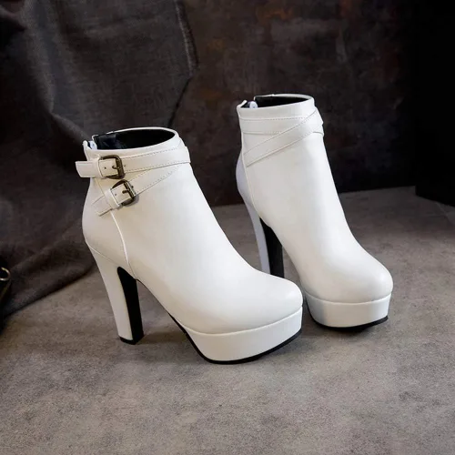Miniatura 10 de Scaoruki Zapatos de otoño de moda para mujer, botines de tacón de bloque