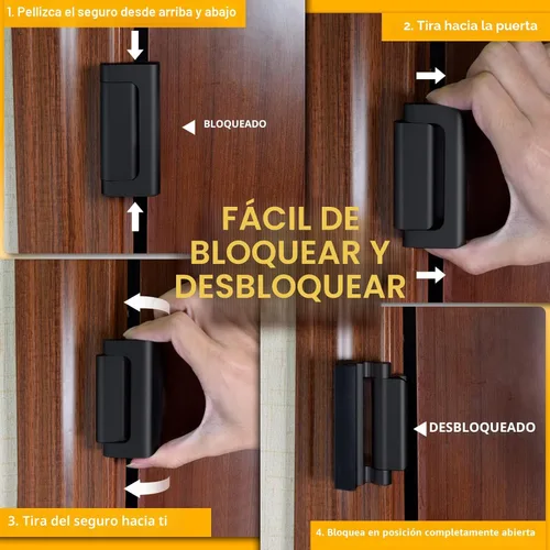 Miniatura 5 de Cerradura de refuerzo para puertas de seguridad del hogar - Cerradura de puerta delantera a prueba de niños de alta seguridad para la seguridad